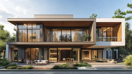 Fototapeta premium Big luxury modern house