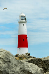 Spaziergang zum Portland Leuchtturm auf der Insel von Portland  - Cornwall - Vereinigtes Königreich