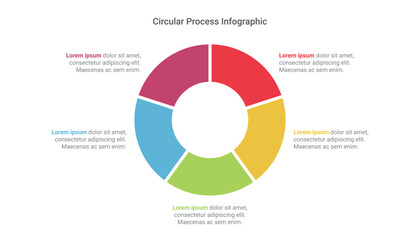 Pie chart circle process infographic with 5 options