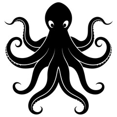 Octopus cartoon illustration silhouette vector