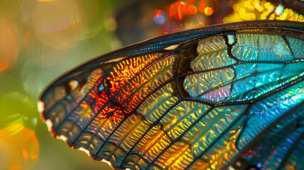 High Resolution Macro Shot of a Butterfly Wing - Vibrant Iridescent Detail