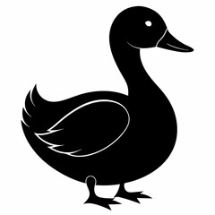 duck  vector illustration, duck  isolated on white, duck  silhouette, duck  vector art