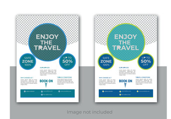 Mockup template for travel flayer.