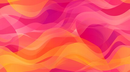 Obraz premium Pink and orange gradient background with wavy shapes, simple flat illustration style, simple and elegant design.