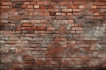 Obraz premium Processed collage of obsolete red brock masonry wall texture. Background for banner, backdrop