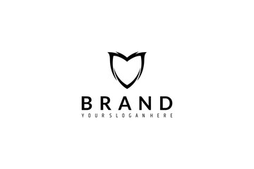 Obraz premium shield logo in flat vector design style on white background