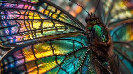 Iridescent Butterfly Wing Macro - Vibrant High-Resolution Detail