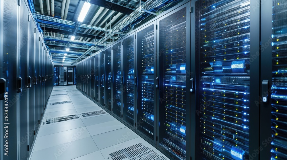 Poster secured network servers and data storage in a modern data center