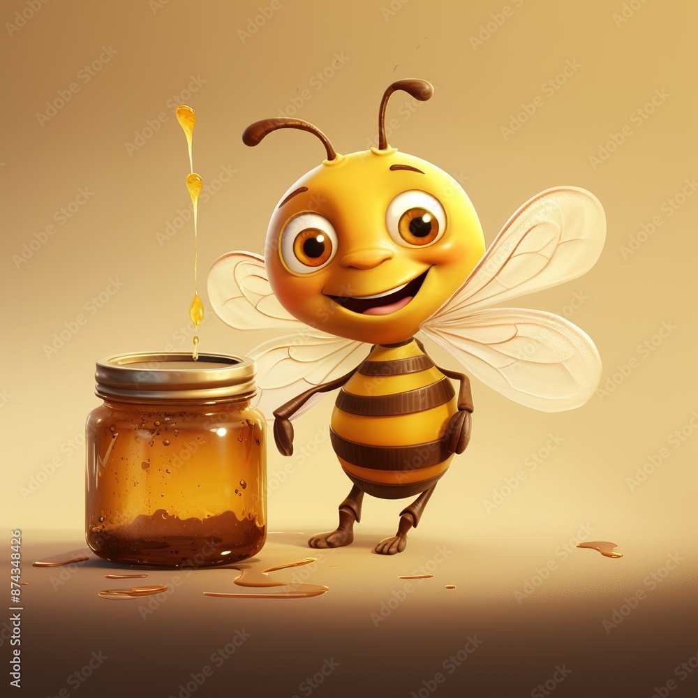 Poster bee and honey bee