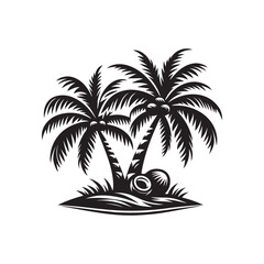 coconut vector silhouette logo design 