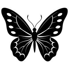 black butterfly silhouette vector illustration.