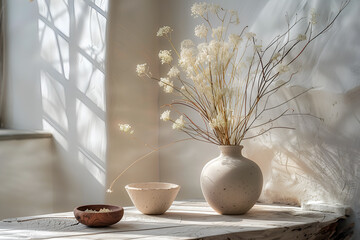 Composition nature morte zen minimaliste