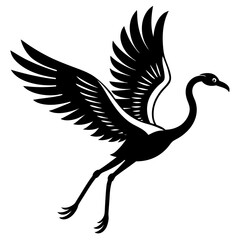 flamingo line art silhouette vector illustration.