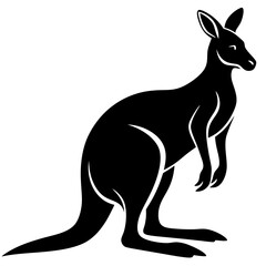kangaroo silhouette  vector illustration .