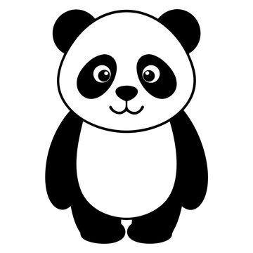 a cute panda art vector illustration .