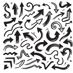 Clean White Background with Sketchy Black Hand-Drawn Arrows