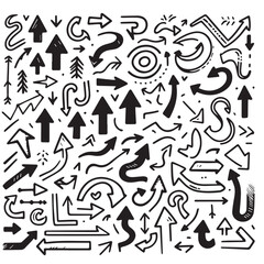 Clean White Background with Sketchy Black Hand-Drawn Arrows