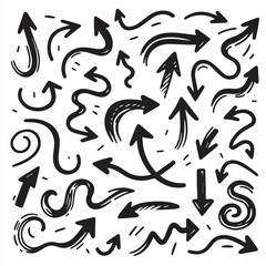 Clean White Background with Sketchy Black Hand-Drawn Arrows