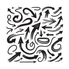 Clean White Background with Sketchy Black Hand-Drawn Arrows