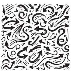 Clean White Background with Sketchy Black Hand-Drawn Arrows