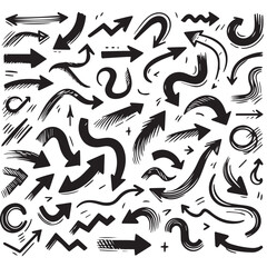 Clean White Background with Sketchy Black Hand-Drawn Arrows