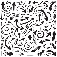 Clean White Background with Sketchy Black Hand-Drawn Arrows