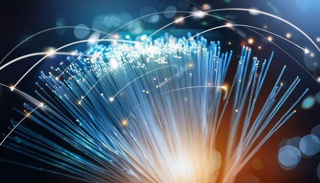 fiber optic cable show connectivity, high-speed internet background