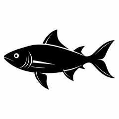 Scad vector illustration, Fish isolated on white, scad silhouette, scad vector art