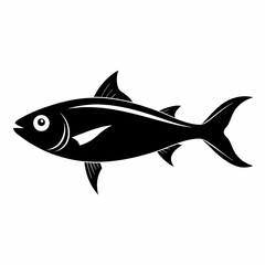 Scad vector illustration, Fish isolated on white, scad silhouette, scad vector art