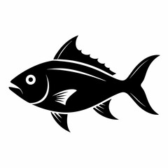 Scad vector illustration, Fish isolated on white, scad silhouette, scad vector art