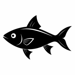 Scad vector illustration, Fish isolated on white, scad silhouette, scad vector art