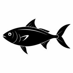 Scad vector illustration, Fish isolated on white, scad silhouette, scad vector art