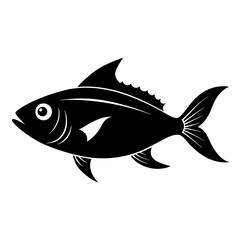 Scad vector illustration, Fish isolated on white, scad silhouette, scad vector art