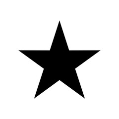 Star icon, black color flat style star shape rank concept vector. 