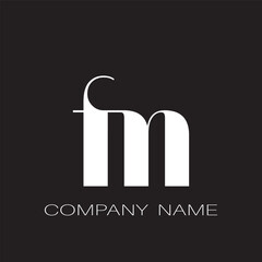 fm letter logo design vector
