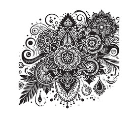 Mehndi lace vector design,awesome Mehndi lace svg,high resolution printable Mehndi lace artwork.