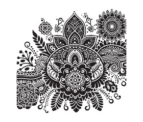Mehndi lace vector design,awesome Mehndi lace svg,high resolution printable Mehndi lace artwork.