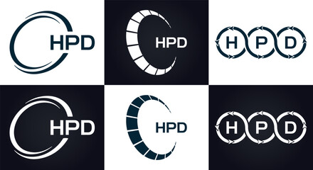 HPD logo. H P D design. White HPD letter. HPD, H P D letter logo design. H P D letter logo design in GOLD, GOLDEN LOGO, THREE, style. letter logo set in one artboard. H P D letter logo vector design.	