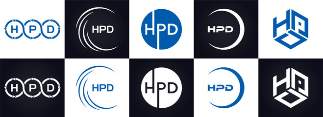 HPD logo. H P D design. White HPD letter. HPD, H P D letter logo design. H P D letter logo design in GOLD, GOLDEN LOGO, THREE, style. letter logo set in one artboard. H P D letter logo vector design.	