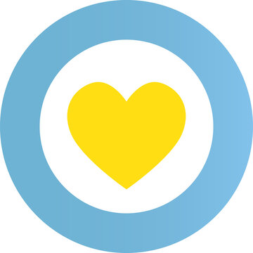 Escarapela Argentina moderna con coraz&oacute;n amarillo png fondo transparente
