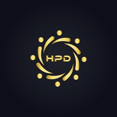 HPD logo. H P D design. White HPD letter. HPD, H P D letter logo design. H P D letter logo design in GOLD, GOLDEN LOGO, THREE, style. letter logo set in one artboard. H P D letter logo vector design.	