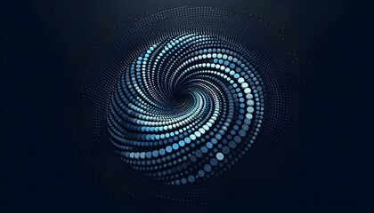 Dark Blue Spiral Circle Pattern Wallpaper: Abstract Depth and Motion