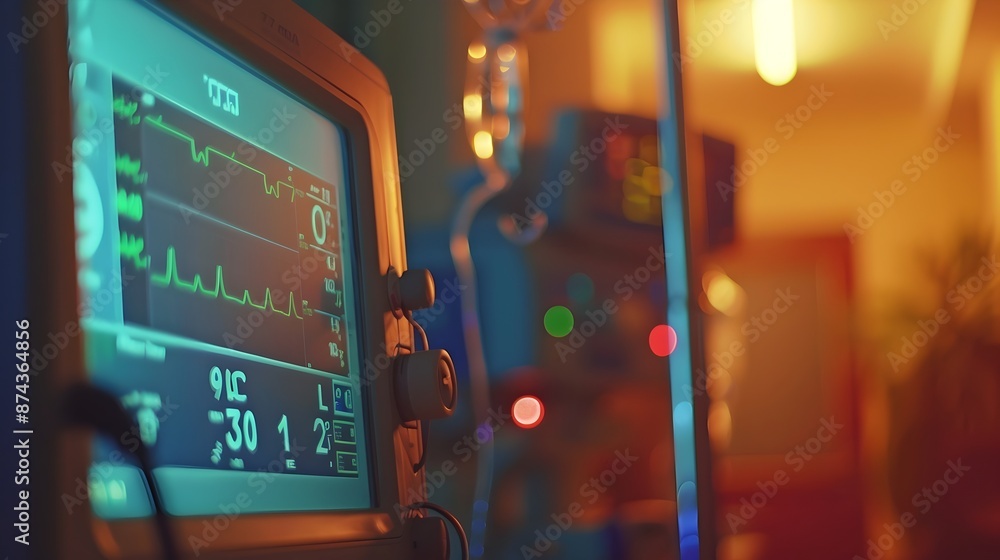 Aufkleber digital dashboard medical equipment data analytics display on colorful background