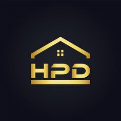 HPD logo. H P D design. White HPD letter. HPD, H P D letter logo design. H P D letter logo design in GOLD, GOLDEN LOGO, THREE, style. letter logo set in one artboard. H P D letter logo vector design.	