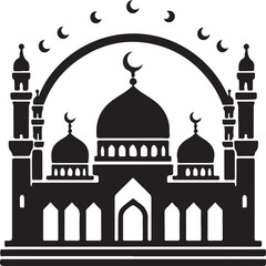 Mosque silhouette vector image