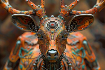 Obraz premium steampunk robot deer
