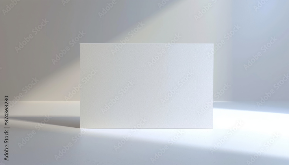 Poster 3d rendering of blank paper card on white background renders realistic image of an empty paper card.