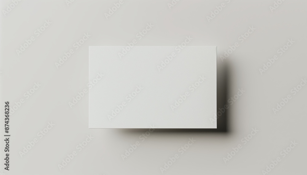 Poster 3d rendering of a blank paper card on a white background, creating a simple and minimalist design th