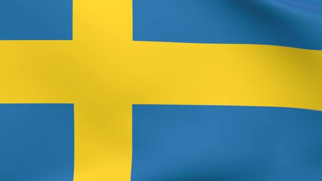 Waving flag of Sweden Animation 3D render Method