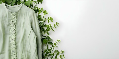 Stylish sustainable clothing options promoting ecoconsciousness for a greener world. Concept Eco-Friendly Fashion, Sustainable Clothing, Green Choices, Ethical Brands, Fashion Sustainability